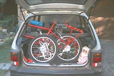 Click to view Triple bike in Subaru Justy picture 1